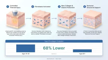 Morpheus8 four-layer tissue targeting depth diagram from epidermis to fascia