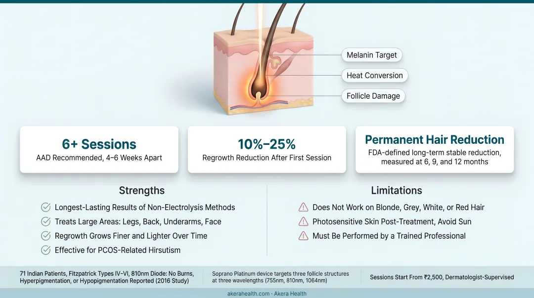 Soprano Platinum laser hair removal device used in dermatologist-led clinic treatment session