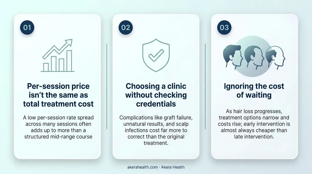 Three most common hair restoration budgeting mistakes and how to avoid them
