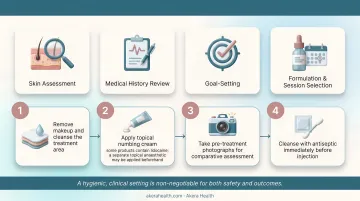 Four-step skin booster pre-treatment preparation process flow diagram