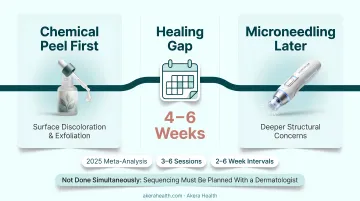 Chemical peel then microneedling combination treatment sequence timeline for skin concerns