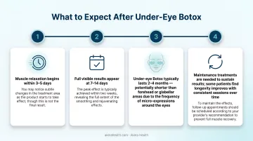 Under-eye Botox results timeline from injection to peak effect and duration