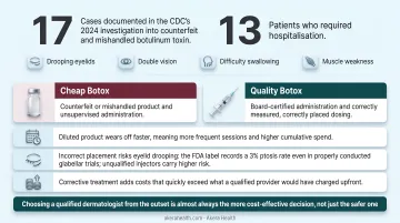 Quality Botox clinic versus discounted unregulated provider side-by-side comparison