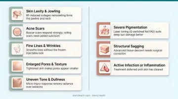 Morpheus8 skin concerns treated including laxity acne scars and enlarged pores