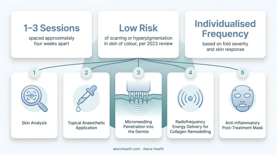 5-step Morpheus8 RF microneedling protocol process flow diagram