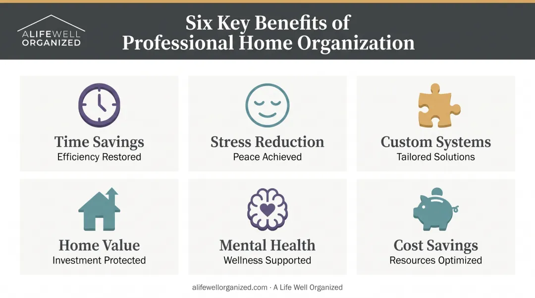 Six key benefits of concierge organizing services from time savings to mental health improvements
