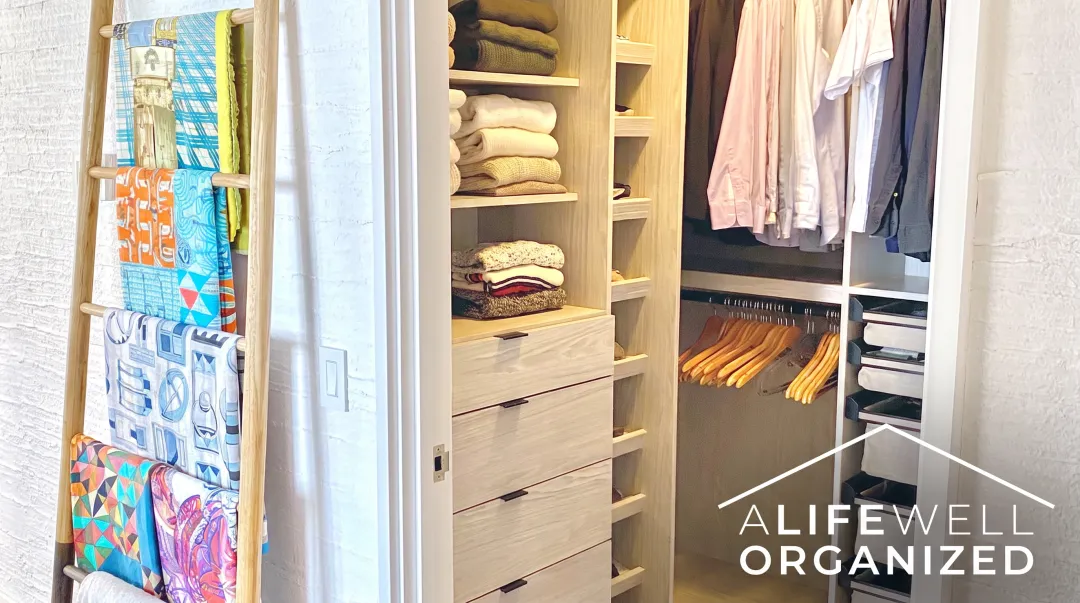 A Life Well Organized customized closet organization system with tailored storage solutions