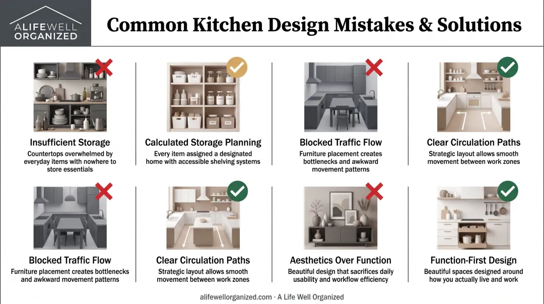 Three common space planning mistakes and their solutions side-by-side comparison