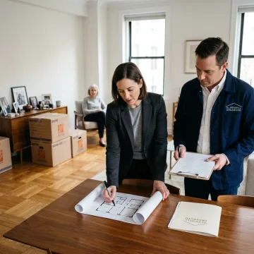 Organizers planning a senior downsizing move
