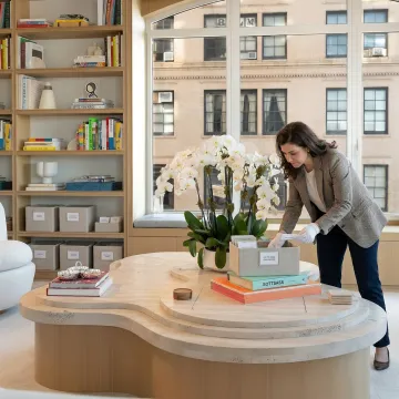 Organizer styling a refined living room