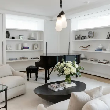 Professionally styled living room prepared for home staging