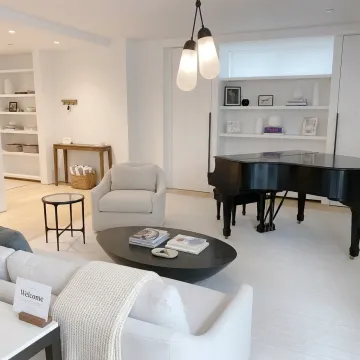 Styled short-term rental living room
