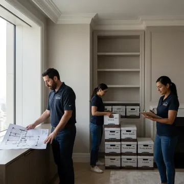 White-glove relocation team coordinating a luxury move