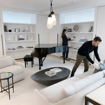 Elegant staged living room with curated furniture and décor