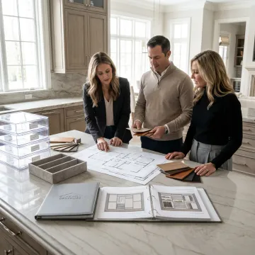 Organizers planning labeled storage systems in a luxury home