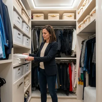 Luxury organized home closet with custom storage systems