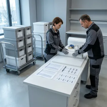 Laboratory relocation planning with labeled boxes