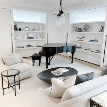Beautifully staged living room prepared for sale