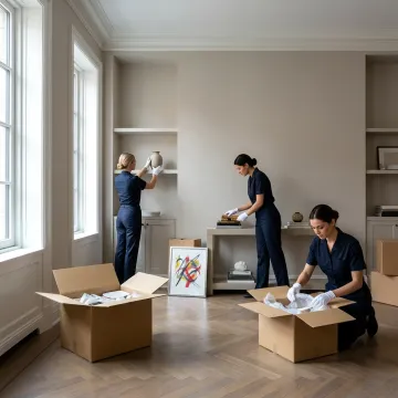 White glove delivery team in a New York City home