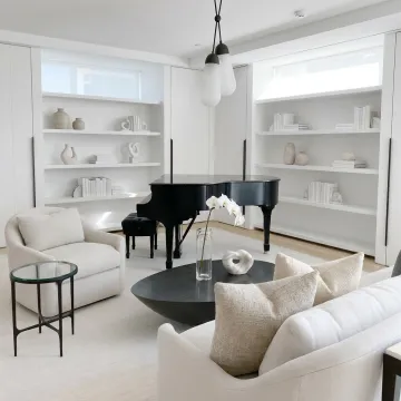 Styled living room prepared for home sale