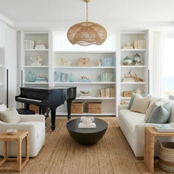 Luxury Palm Beach living room with elegant styling