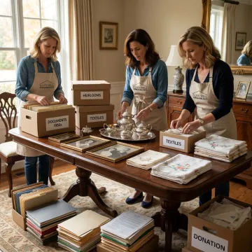 Professional organizers sorting estate belongings