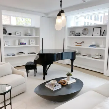 Styled luxury living room prepared for property sale