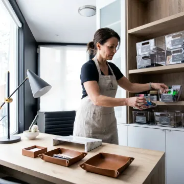 Commercial space being organized and styled