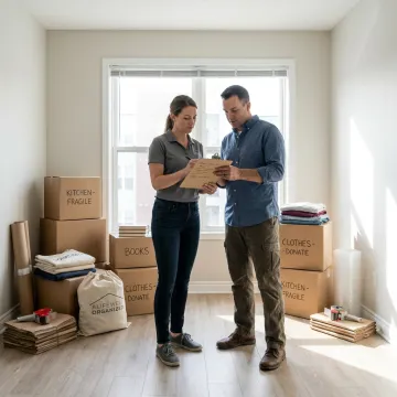 Professional organizers planning a vacant property clearance