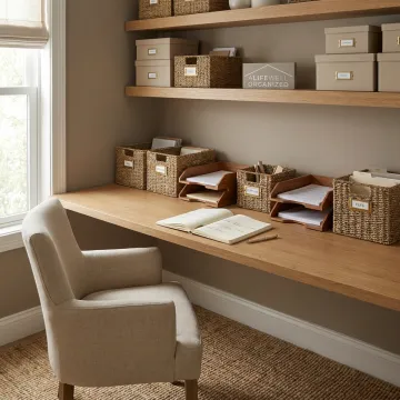 Calm ADHD-friendly organized home office