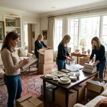 Organizers reviewing estate inventory during cleanout