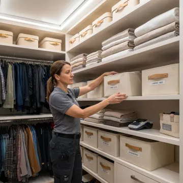 Luxury home organization in a refined closet