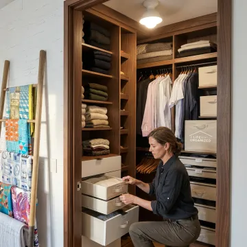 Organizer creating labeled storage systems in a NYC home