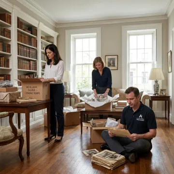 Professional organizers sorting estate belongings