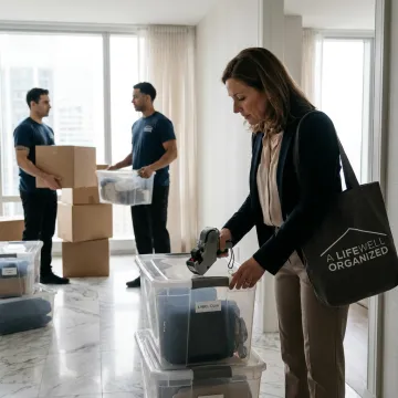 Organizer coordinating a senior relocation