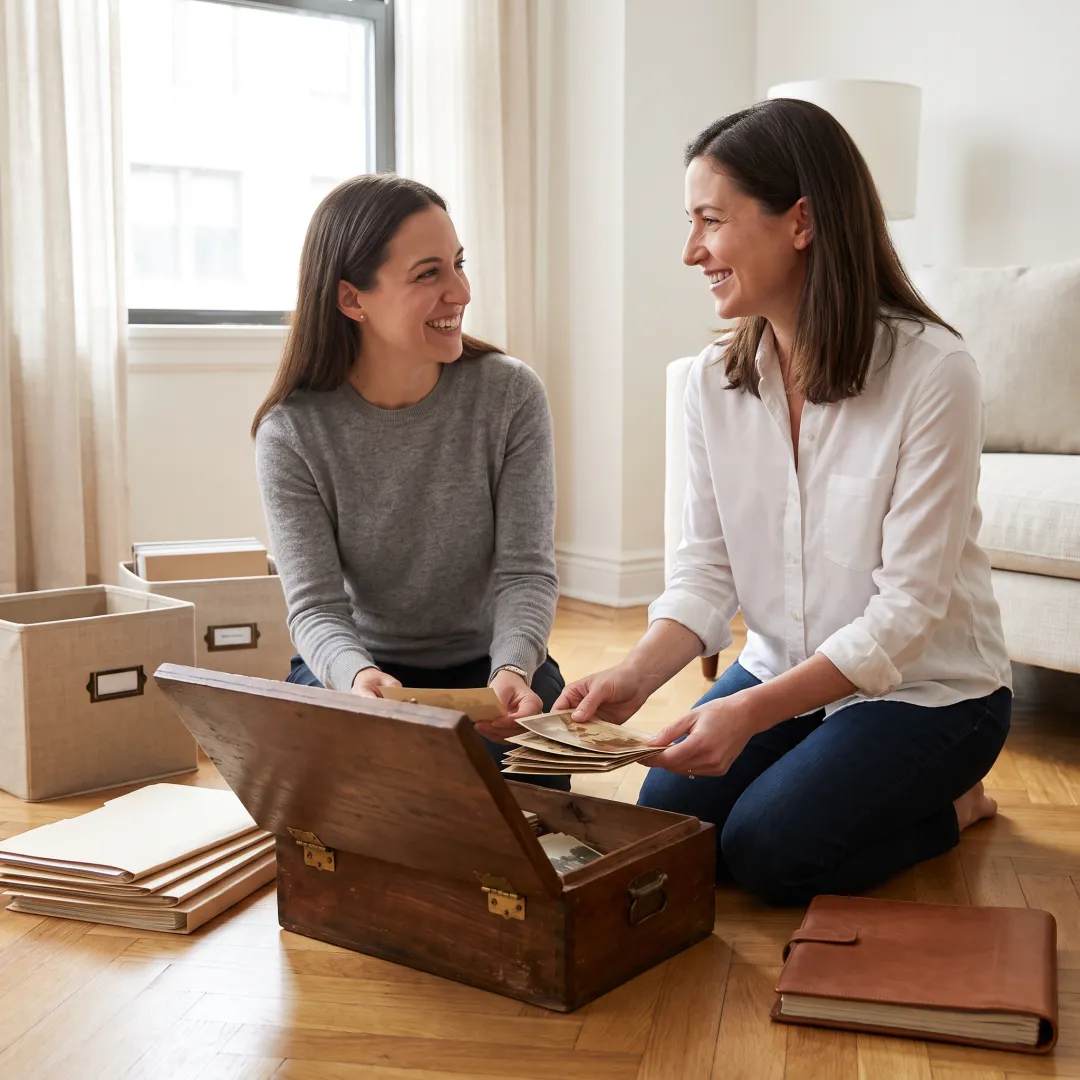 Estate cleanout team organizing a New York home