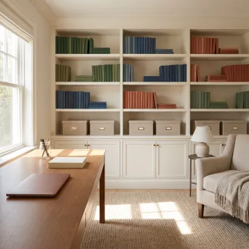 Custom Home Office Organization & Built-In Shelving
