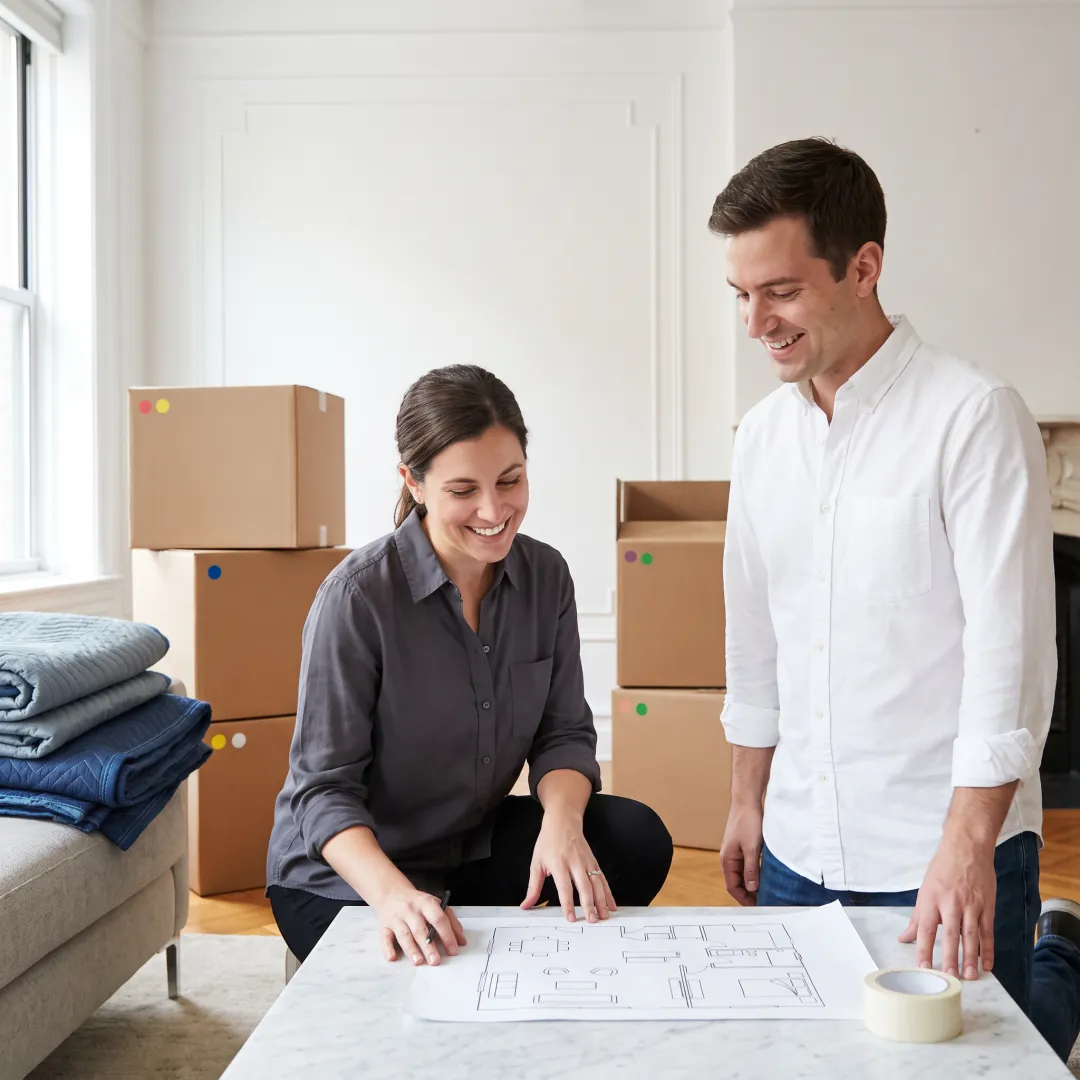 White-glove relocation team coordinating a luxury move