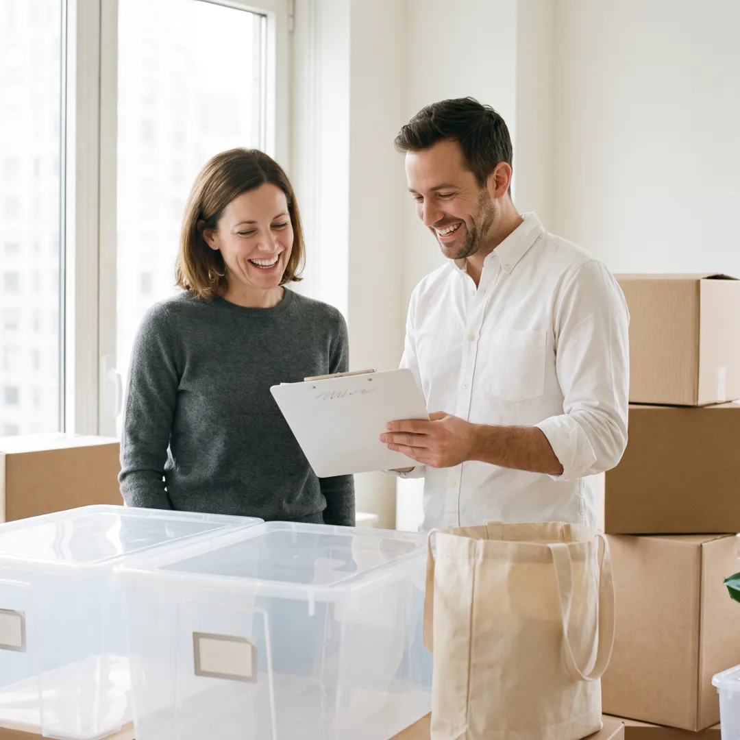 Professional organizers planning a vacant property clearance