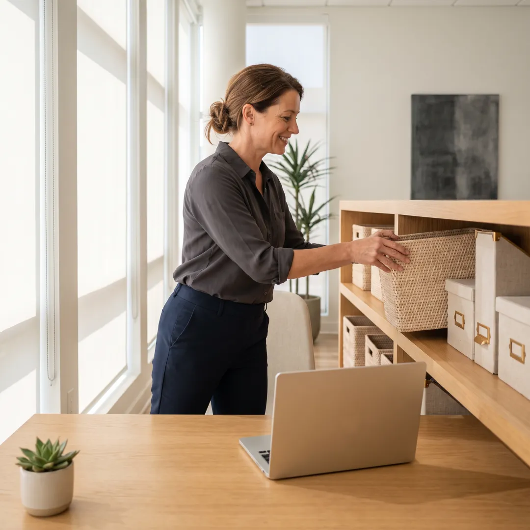Commercial space being organized and styled