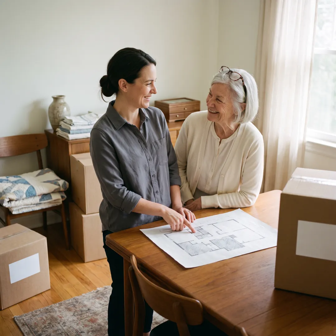 Organizers planning a senior downsizing move
