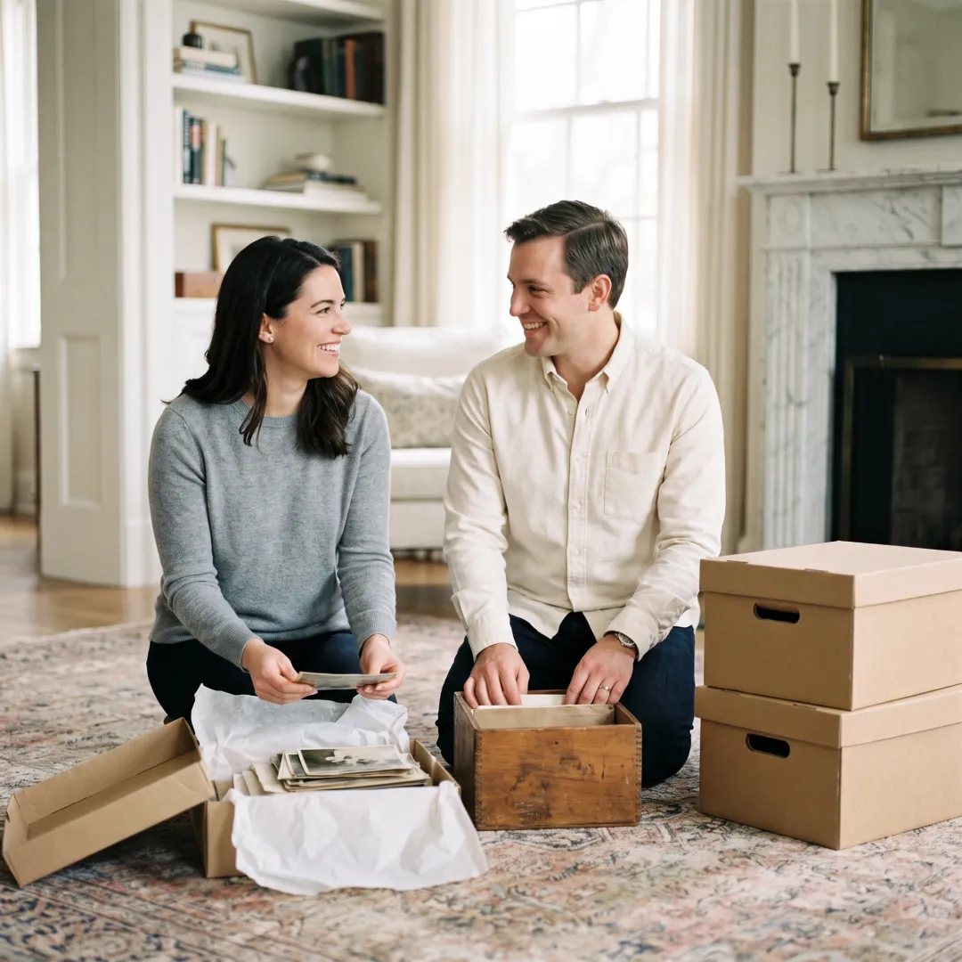 Professional organizers sorting estate belongings