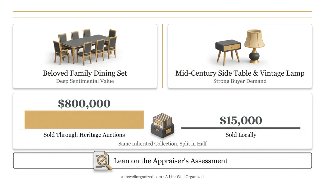 Auction versus local sale inherited comics collection price comparison $800000 vs $15000
