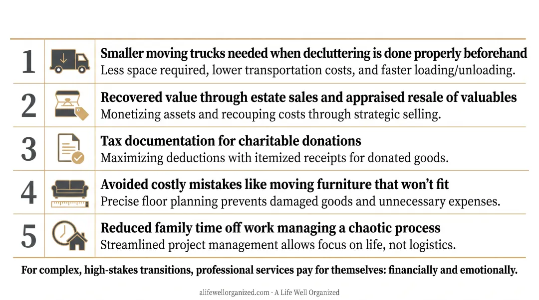Five financial benefits of professional senior moving services cost savings breakdown