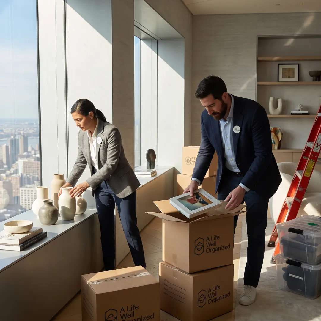Organizers preparing a luxury New York home for move-in