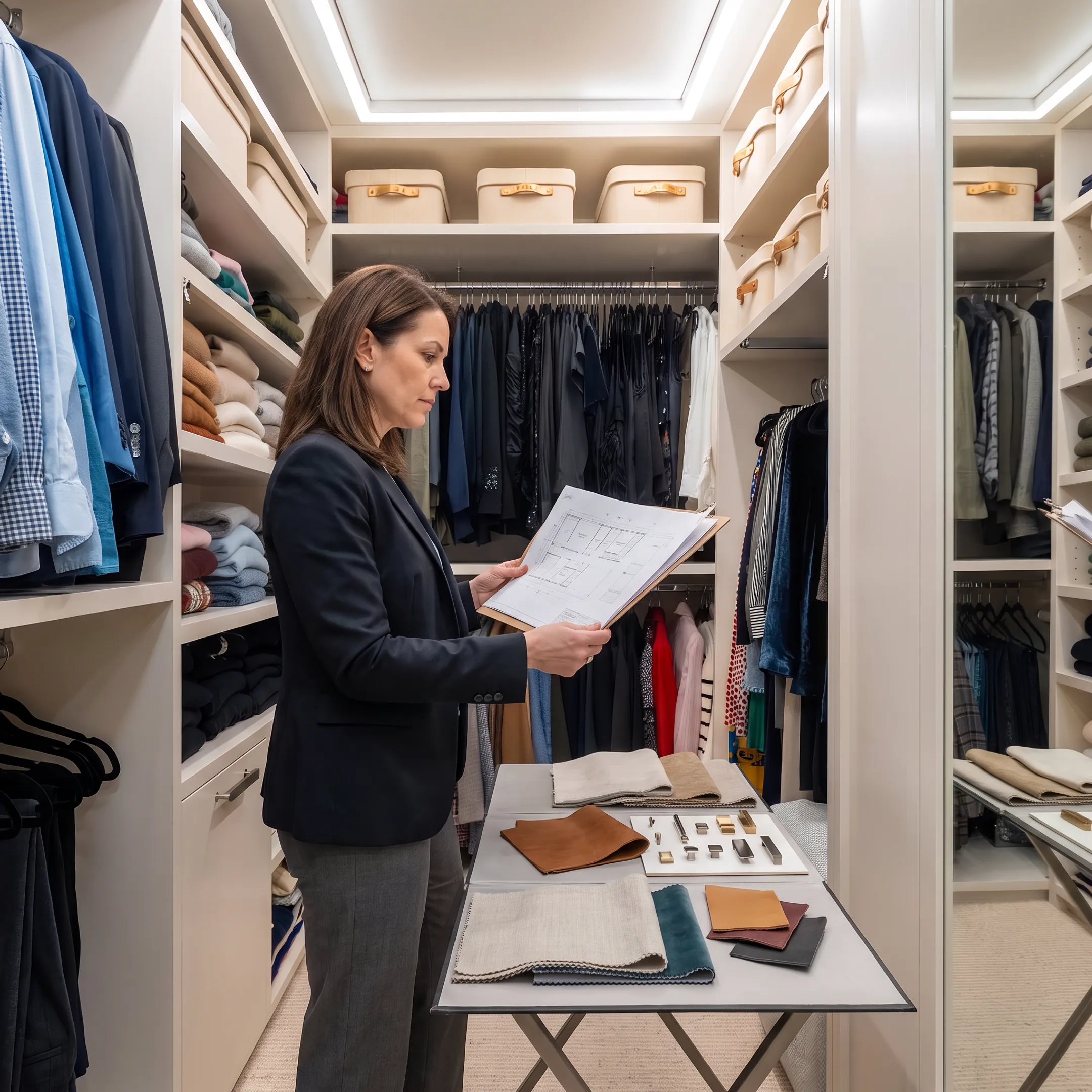 Organizing specialist planning storage in a refined interior
