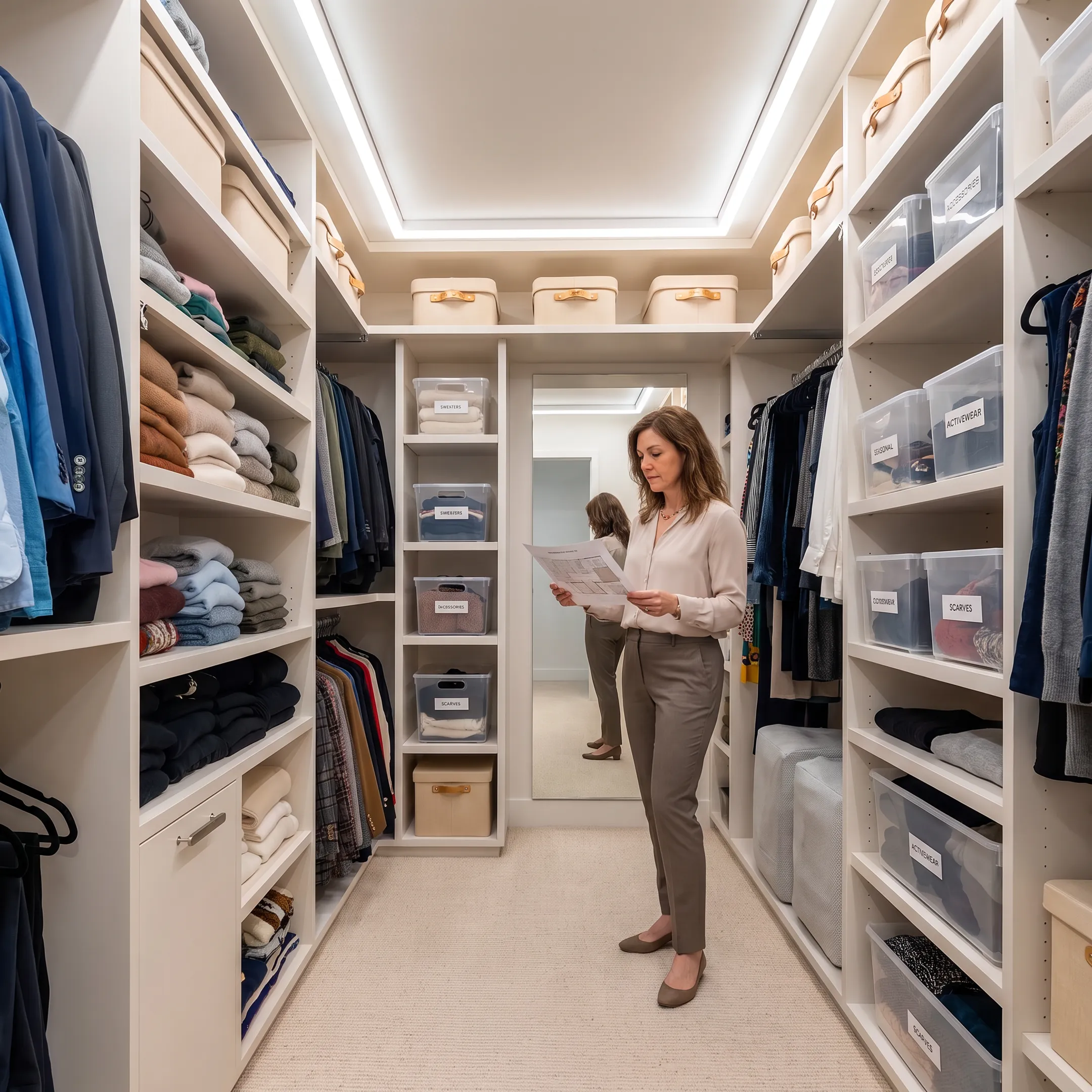Organized custom storage in a luxury home