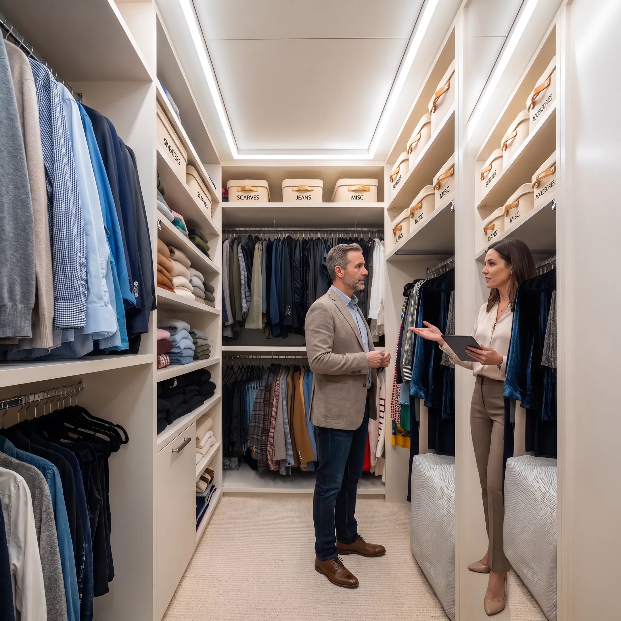 Organized custom storage integrated into a home design