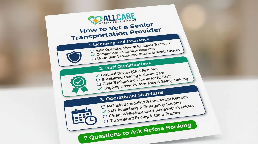 Senior transportation provider vetting checklist licensing insurance staff qualifications