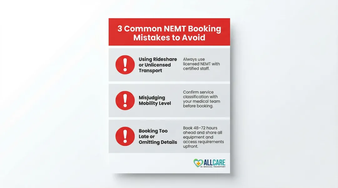 Three most common patient transport booking mistakes and how to avoid them